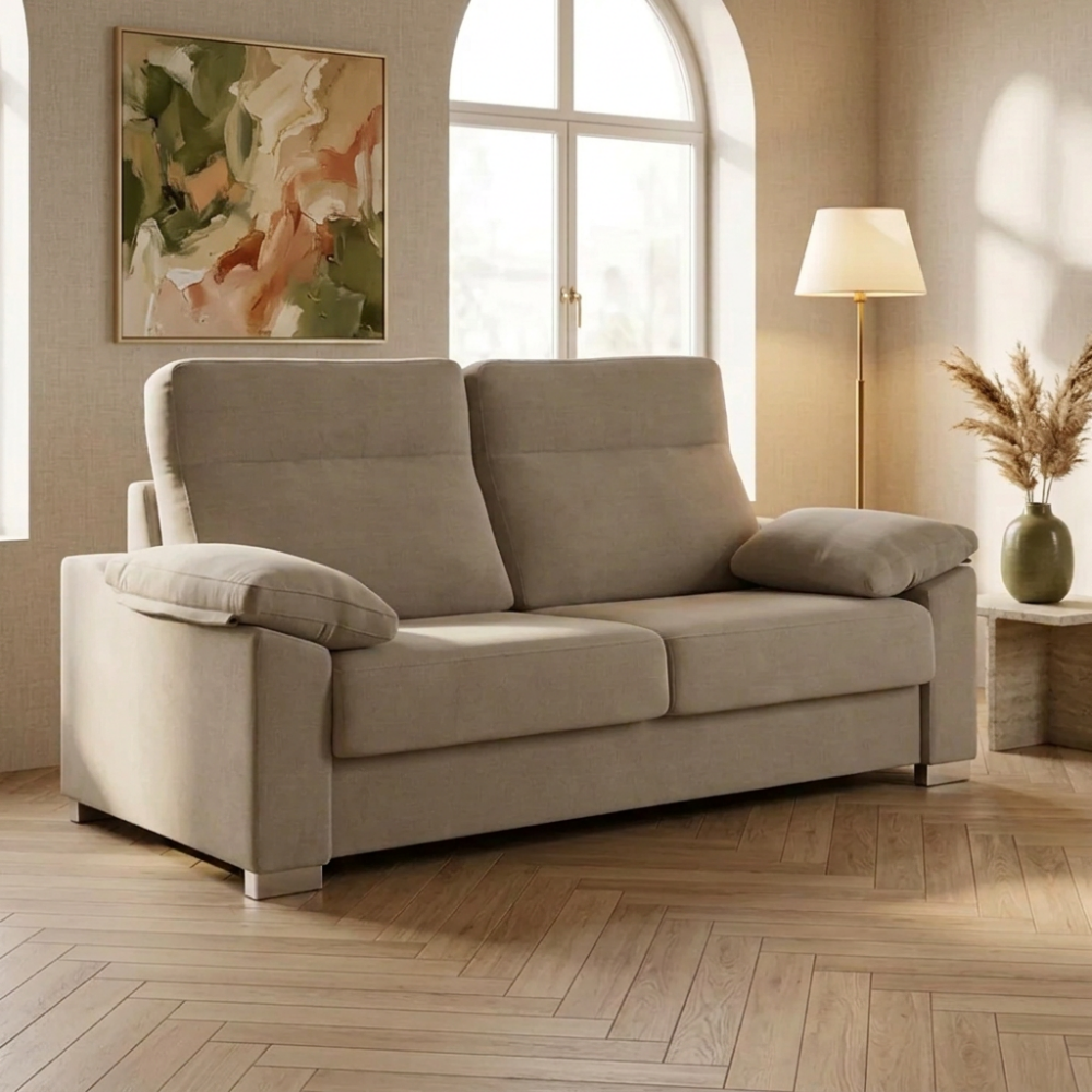 Sofá cama ergonómico con apertura italiana modelo LEO Tapizado Express