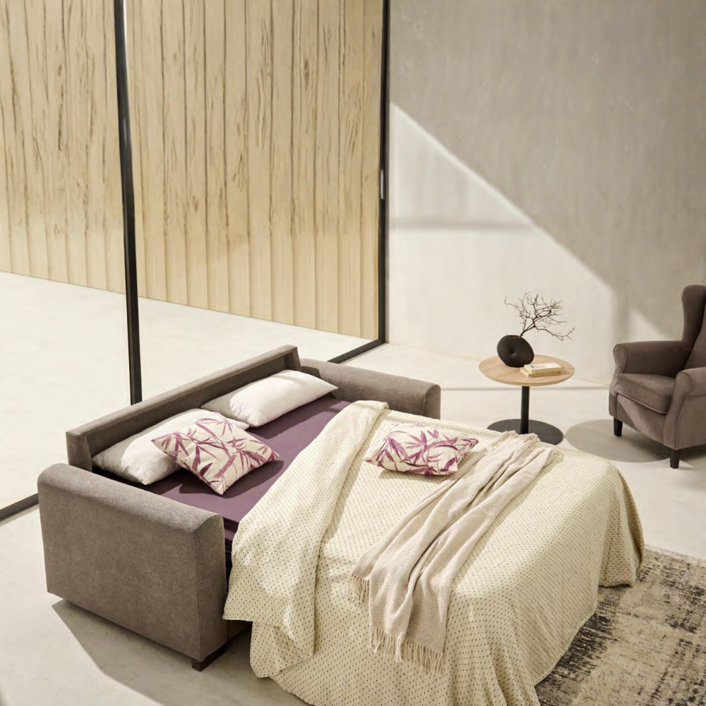 Sofá cama modelo FARO con sistema Italiano Tapizado Express