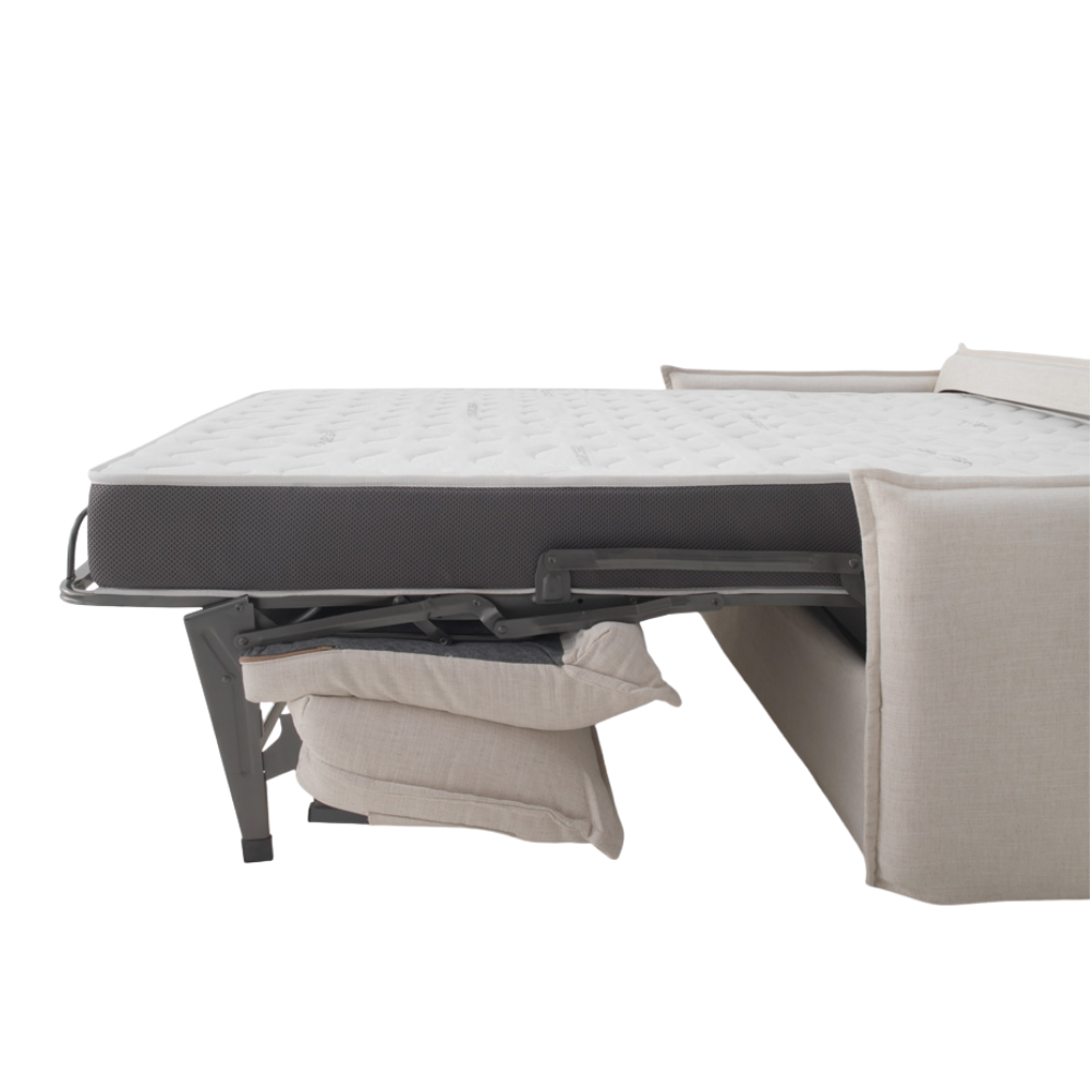 detalle del sofa cama modelo castel abierto
