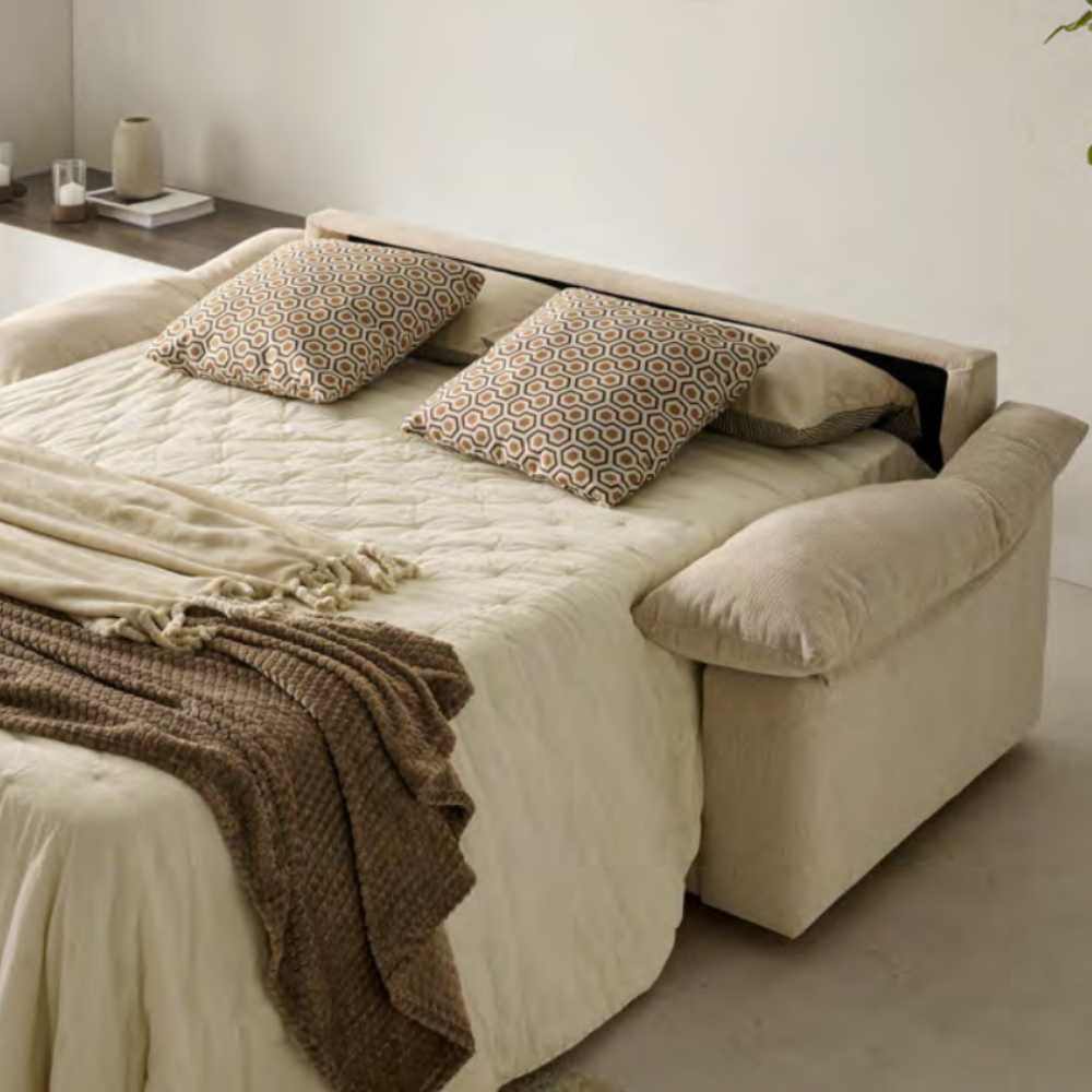 Sofá cama modelo BERTON con sistema  de apertura italiana Tapizado con entrega Express