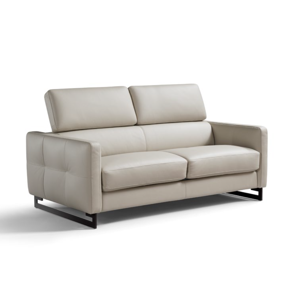 Sofá cama tapizado en piel modelo DRAPPER