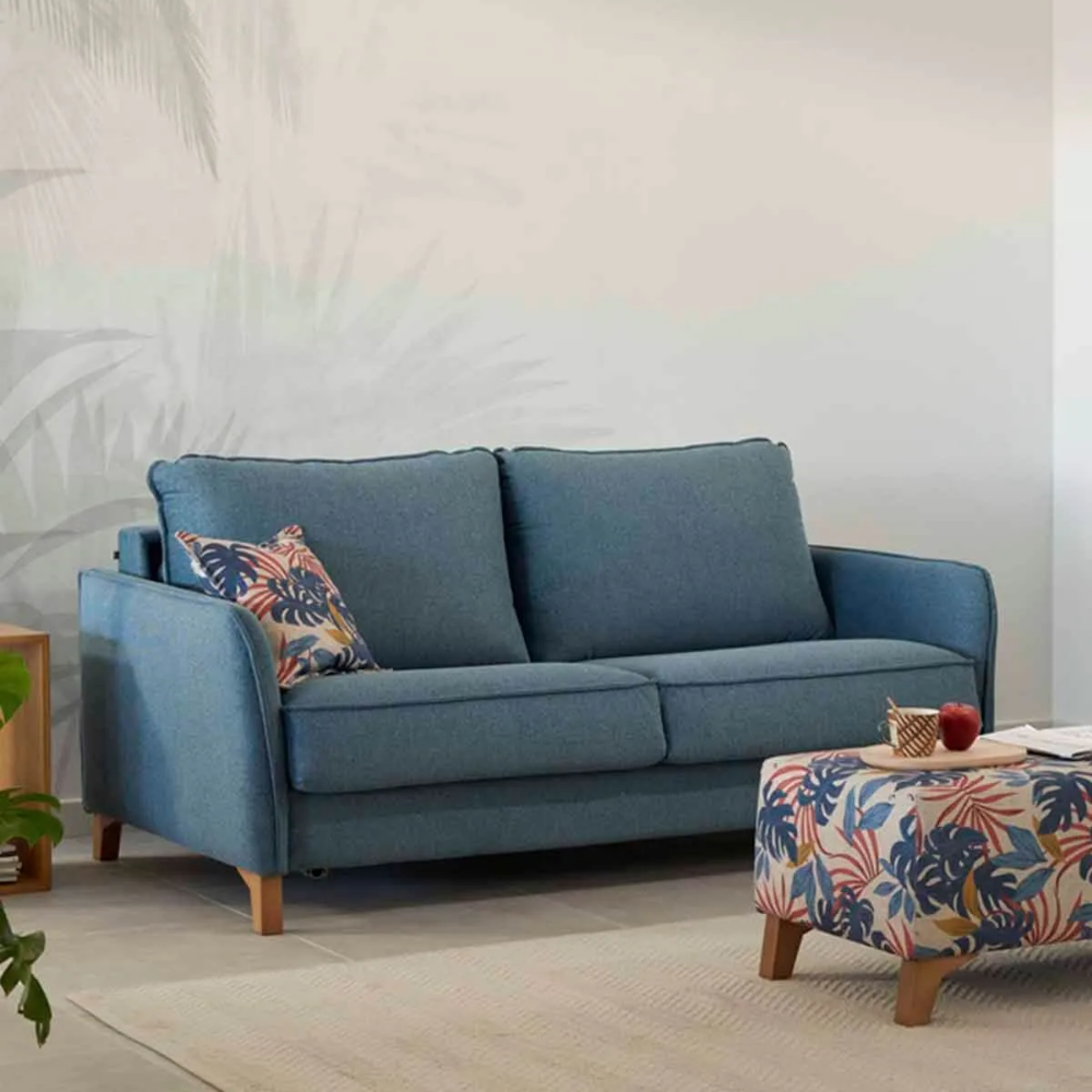 sofa cama modelo litchy en tono azul
