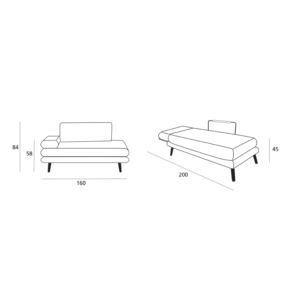 Diván cama de diseño nórdico modelo NULL
