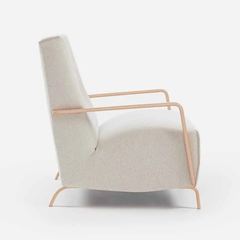 Sofá de 2 plazas de diseño nórdico modelo KOYO visto de perfil