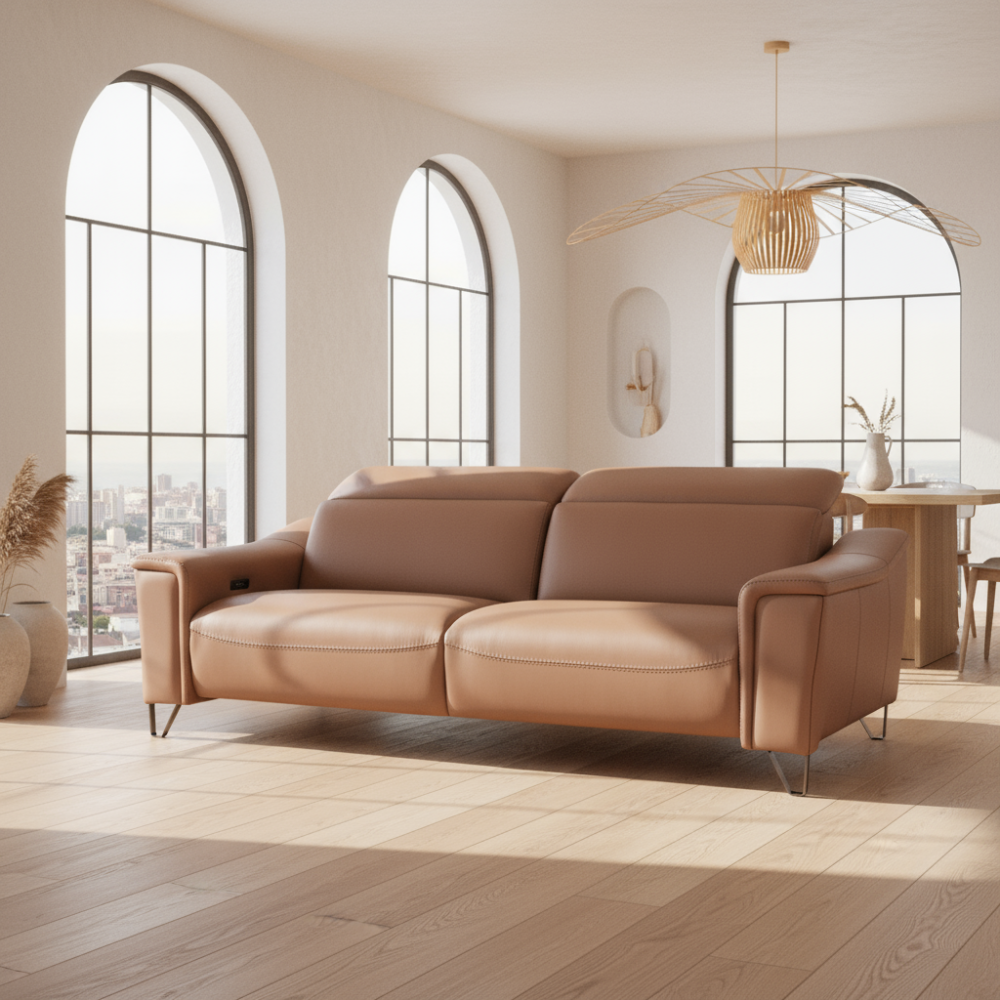 Sofá fijo modelo SABATINI en piel