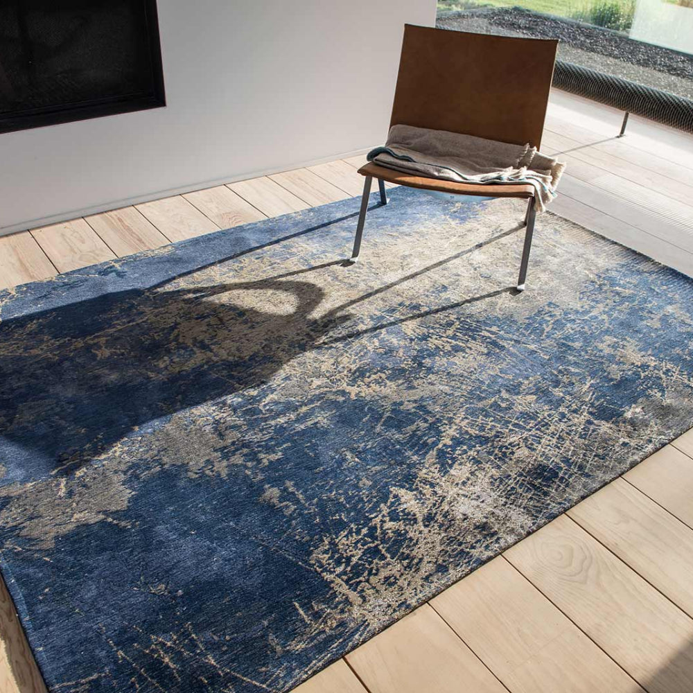 Alfombra moderna RustIK Chenille base Azul