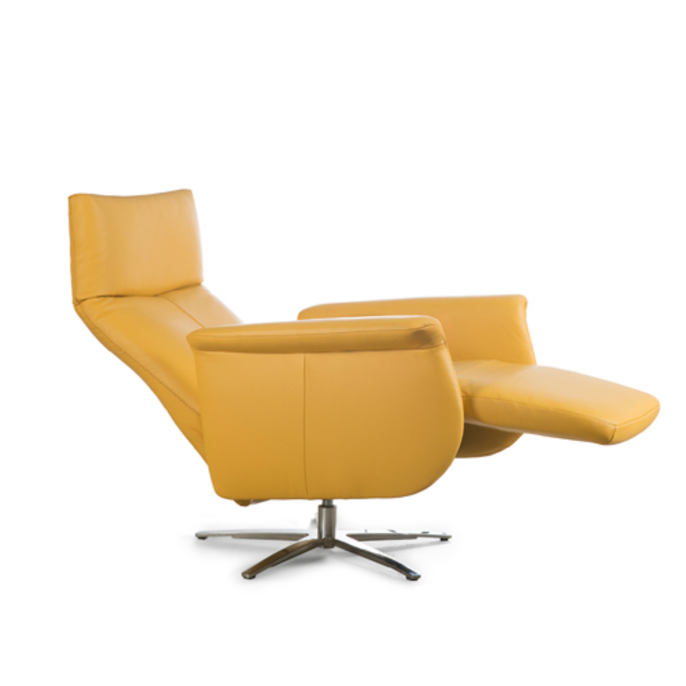 Sillón de diseño relax giratorio modelo THAIS en piel natural