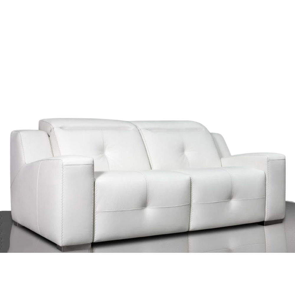 Sofá con relax modelo TRESOR en piel color blanco