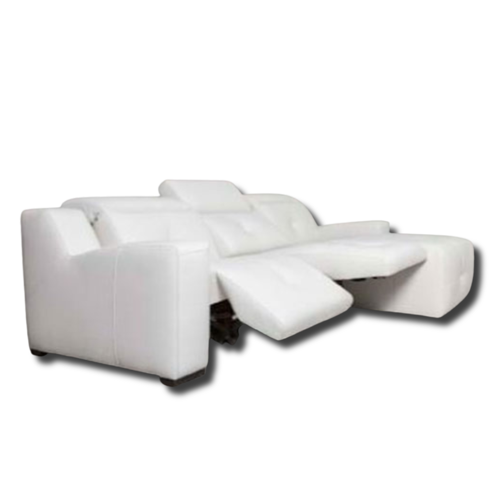 Chaiselongue modelo TRESOR con 2 asientos relax en piel