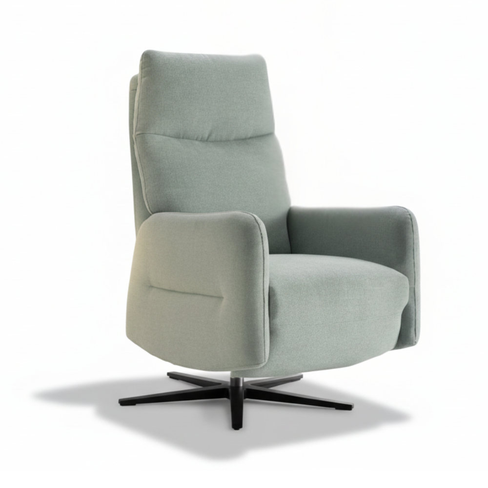 Sillón giratorio con relax eléctrico modelo ZEPPELIN tela Aquaclean
