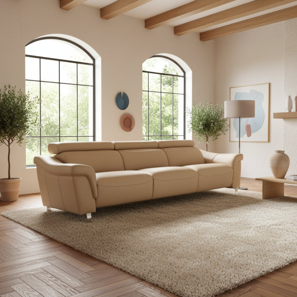 Sofá con 3 asientos Relax modelo PADOVA Tapizado piel