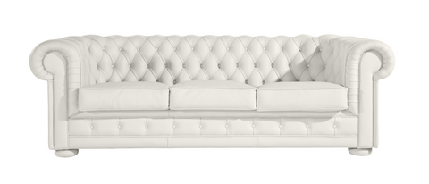 Sofa CHESTER tapizado en piel color Polar