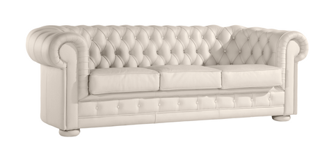 Sofa CHESTER tapizado en piel color Blanco