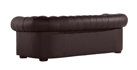 Sofa CHESTER tapizado en piel color Moka