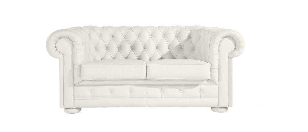 Sofa CHESTER tapizado en piel color Polar