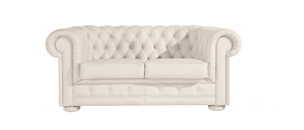 Sofa CHESTER tapizado en piel color Blanco