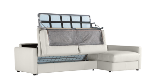 Chaiselongue con cama modelo FAIRMONT en piel Polar