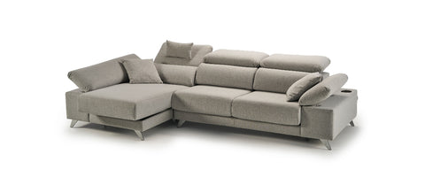 Sofa modelo NICE con chaiselongue en tela antimanchas