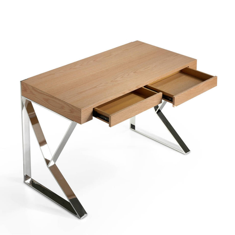Escritorio Madera Chapada Nogal con Cajones Colección Elegance