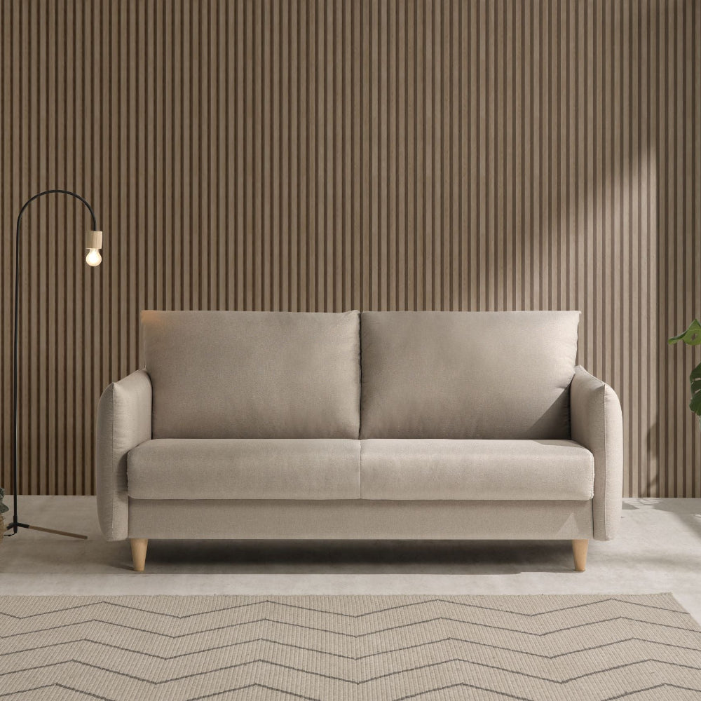 Sofá con cama modelo MINIMAL Pata de Madera sistema Italiano