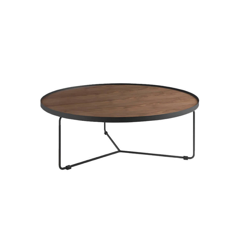 Mesa centro Metal con Tapa Nogal Colección Elegance