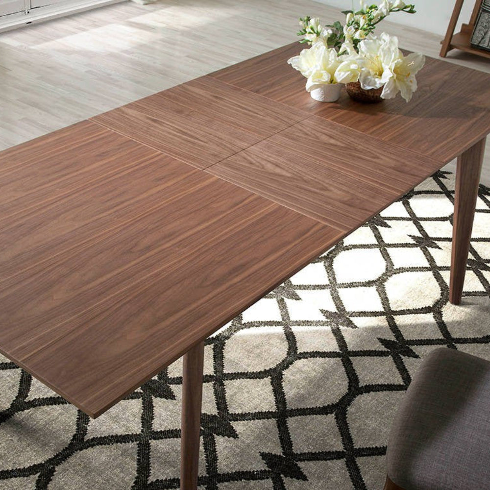 Mesa de comedor extensible de nogal modelo ELEDT706 Sidivani