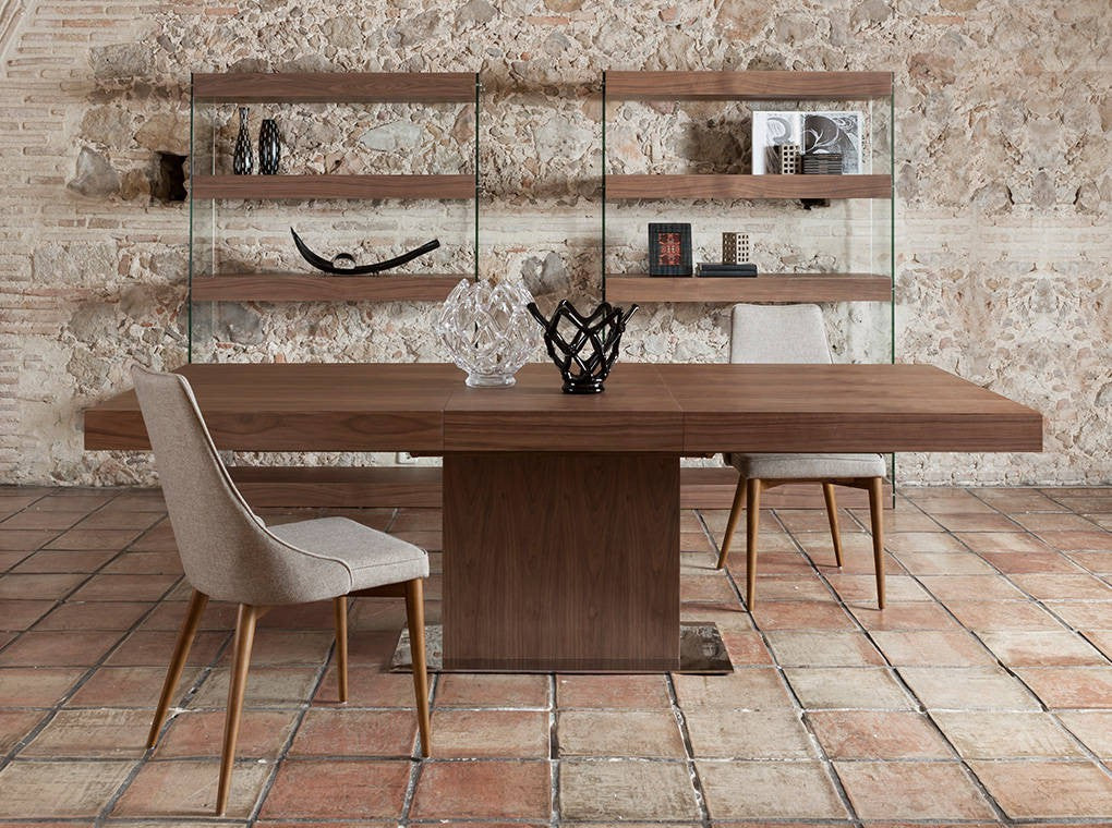 Mesa comedor Extensible Base de Acero Colección Elegance
