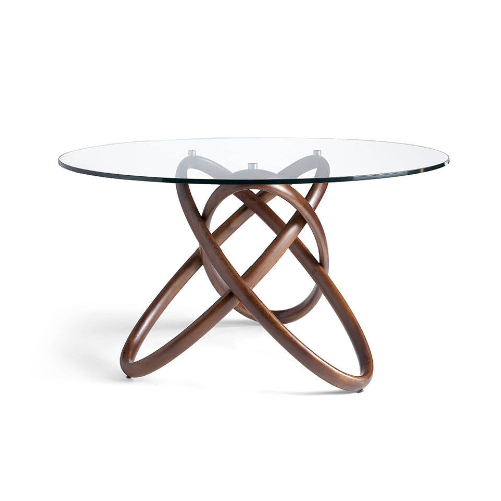Mesa de madera maciza con tapa de cristal templado modelo ELEDT16069 Sidivani