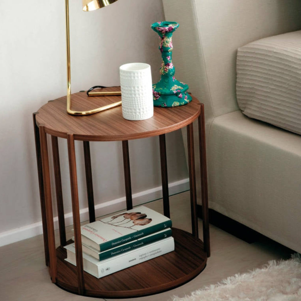 Mesa auxiliar Madera Chapada Nogal Colección Elegance