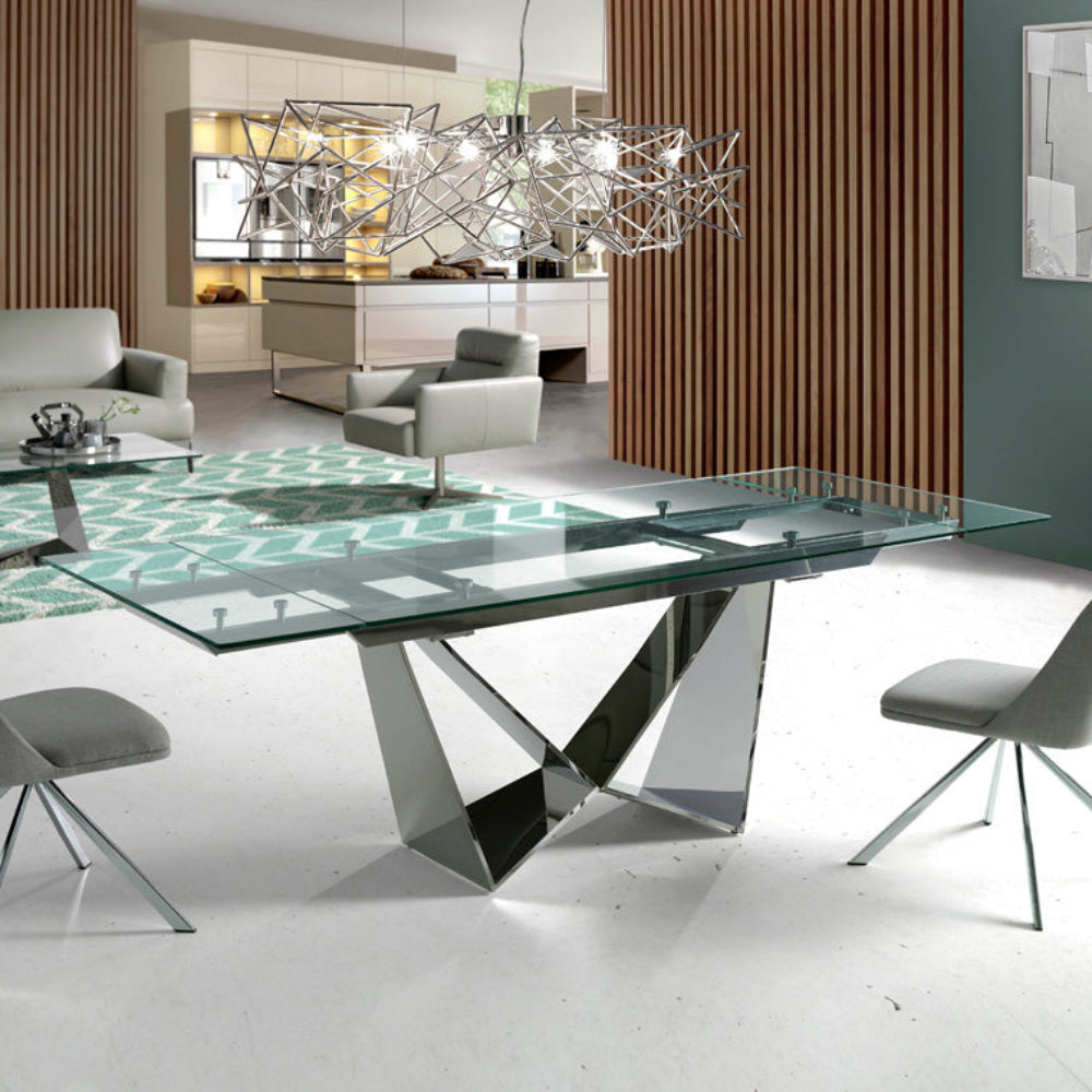 Mesa de comedor con Tapa Cristal Coleccion Elegance