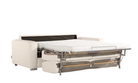 Sofá cama de diseño modelo SPASSIO en piel Blanco