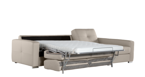 Chaiselongue con cama modelo SPASSIO en piel Blanco