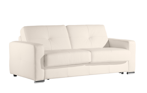 Sofá cama de diseño modelo SPASSIO en piel Blanco