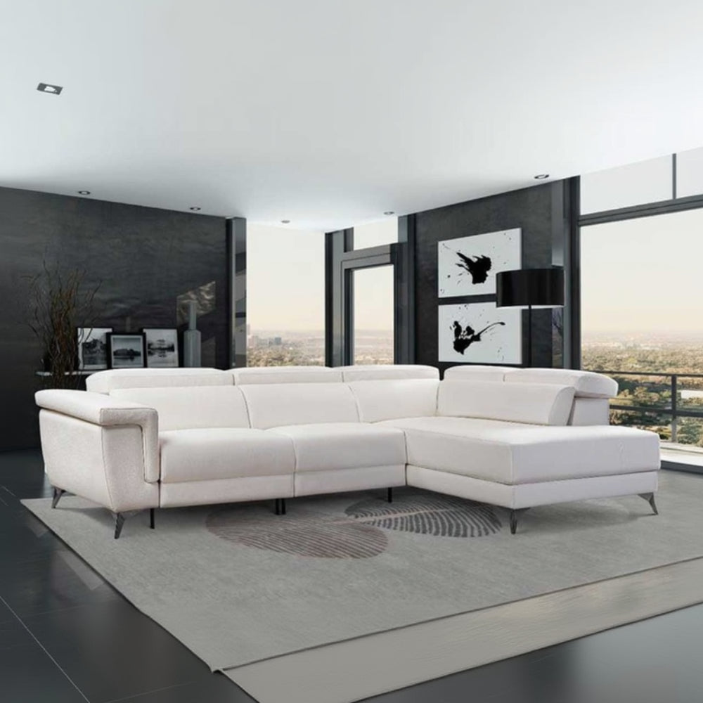 Rinconera diseño abierto con 2 asientos relax motorizados modelo RENZZO Tapizado Piel