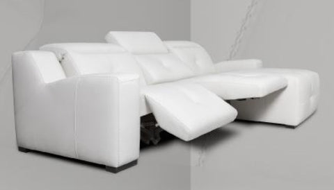 Sofá con relax modelo TRESOR en piel color blanco