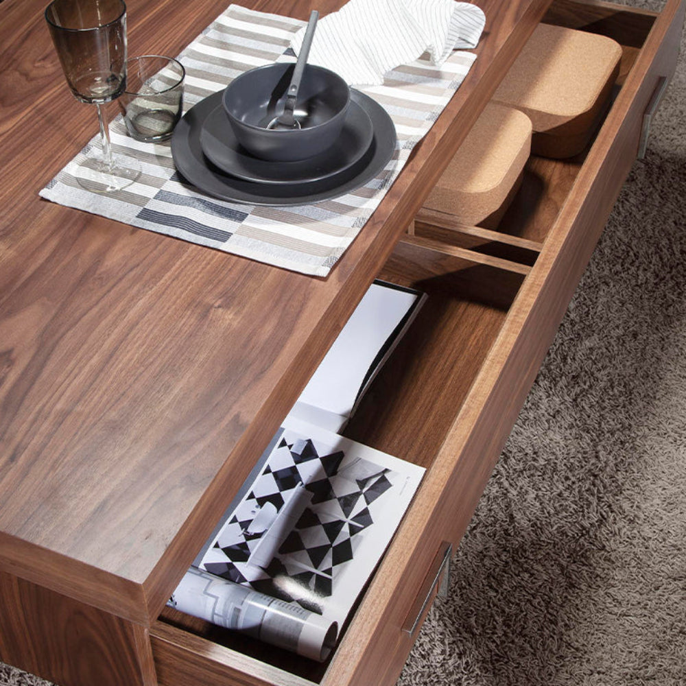 Mesa centro con Cajón Compartimentos Colección Elegance