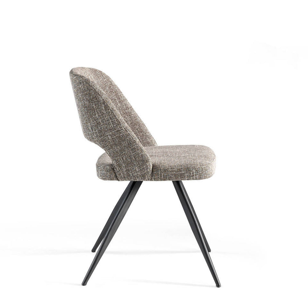 Silla comedor colección Elegance Acero Negro y Piel o Tela
