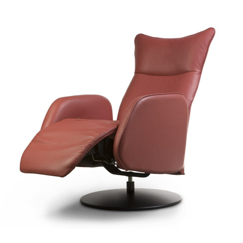 Sillón Relax giratorio de diseño modelo PHILLY en piel natural