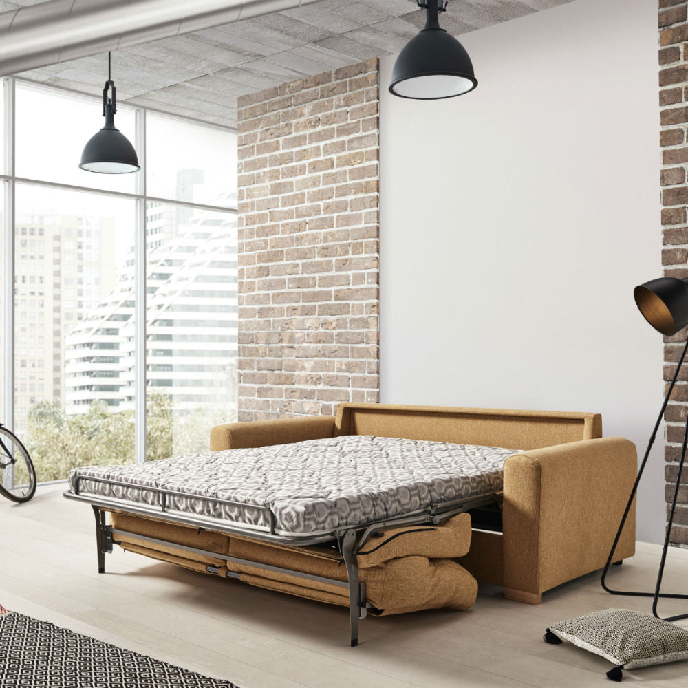 Sofa Cama italiana amarillo abierta