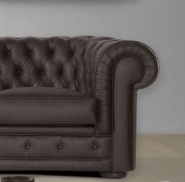 Sofa CHESTER tapizado en piel de vaca 100% fabricado en España