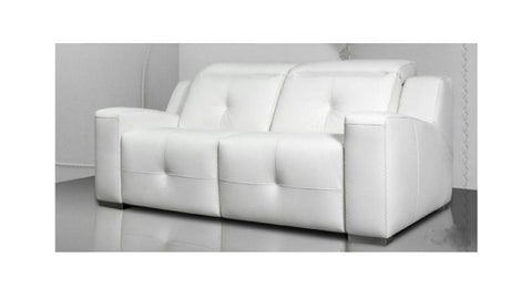 Sofá con relax modelo TRESOR en piel color blanco
