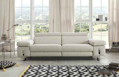 Sofá de diseño modelo MIAMI asientos relax en piel   color blanco