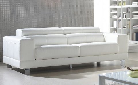 Sofá de diseño en piel color blanco