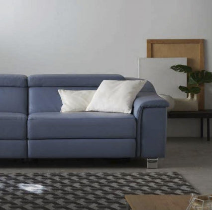Sofa relax de piel con cabezales abatibles modelo ALESSIO