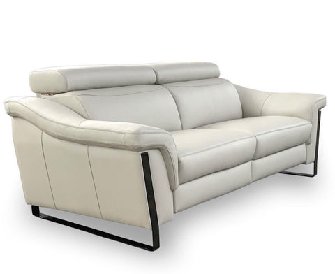 Sofá de diseño modelo COPPOLA tapizado en piel blanca
