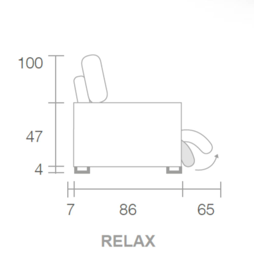 Sofá relax con fondo reducido modelo BUTTERFLY