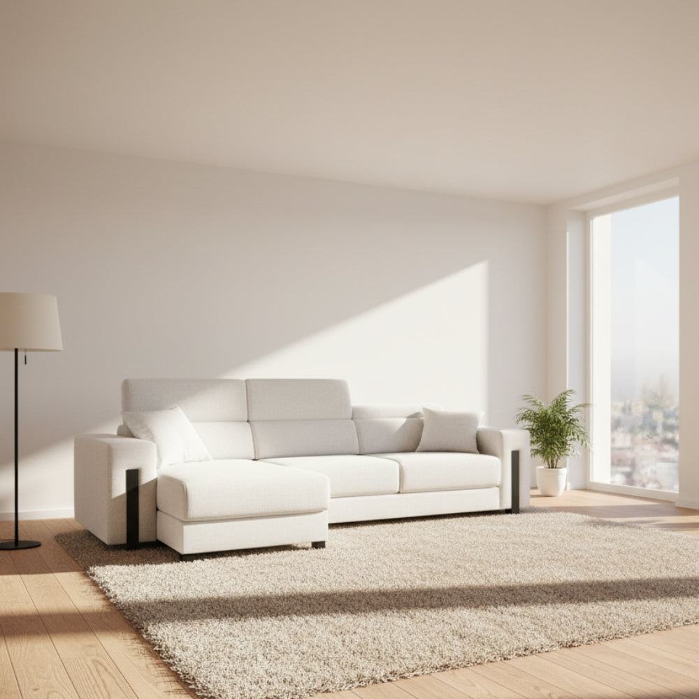 Chaiselongue con asientos deslizantes modelo NOBU tapizado Aquaclean