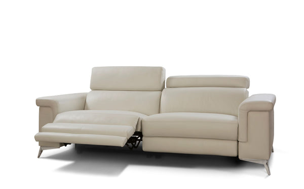 Sofá de diseño con 2 asientos relax motorizados modelo VENICE en piel