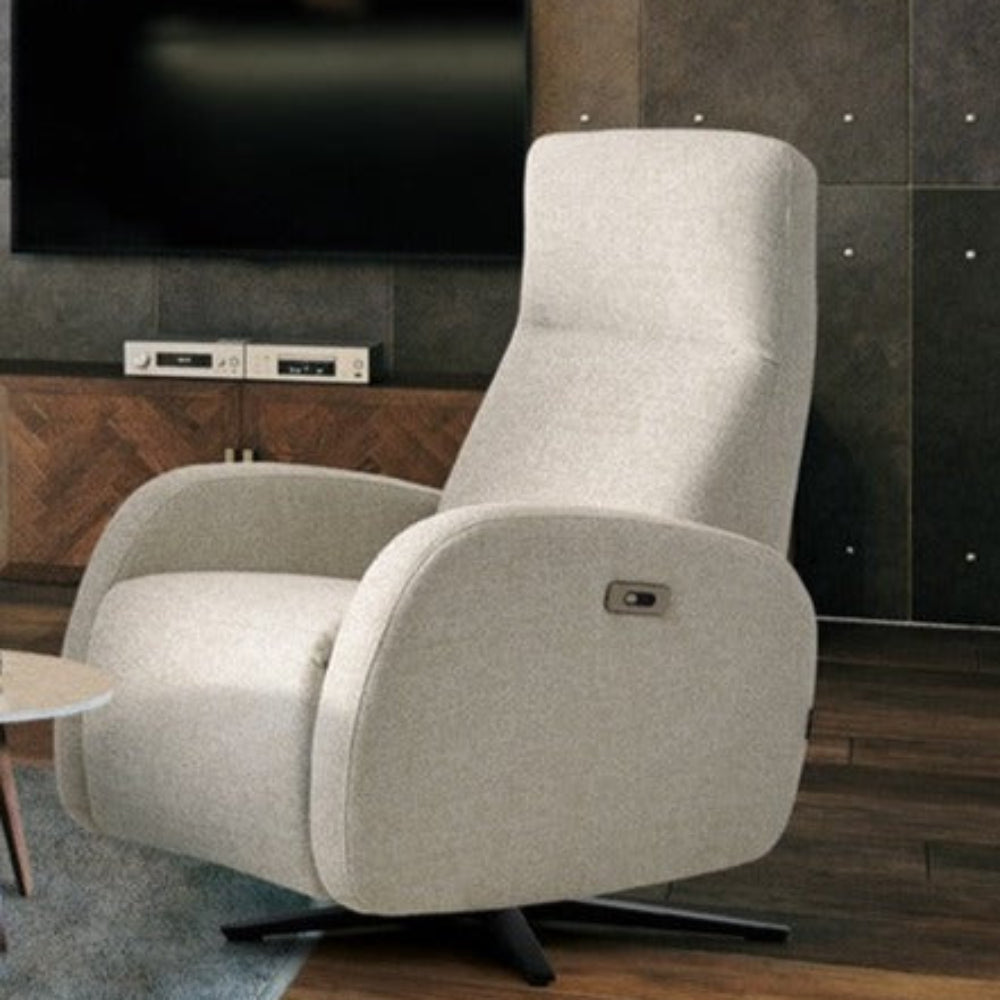 Sillón relax eléctrica giratorio modelo WISCONSIN en Tela Crevin Libra